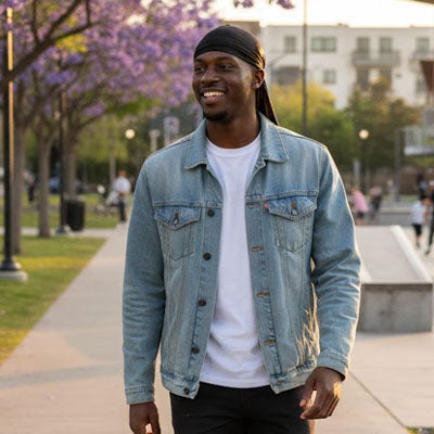 durag porte en tenue relax